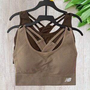 (NWT) New Balance (2) Pack Women’s  Sports Bras in Dark Mushroom/Mushroom, Small